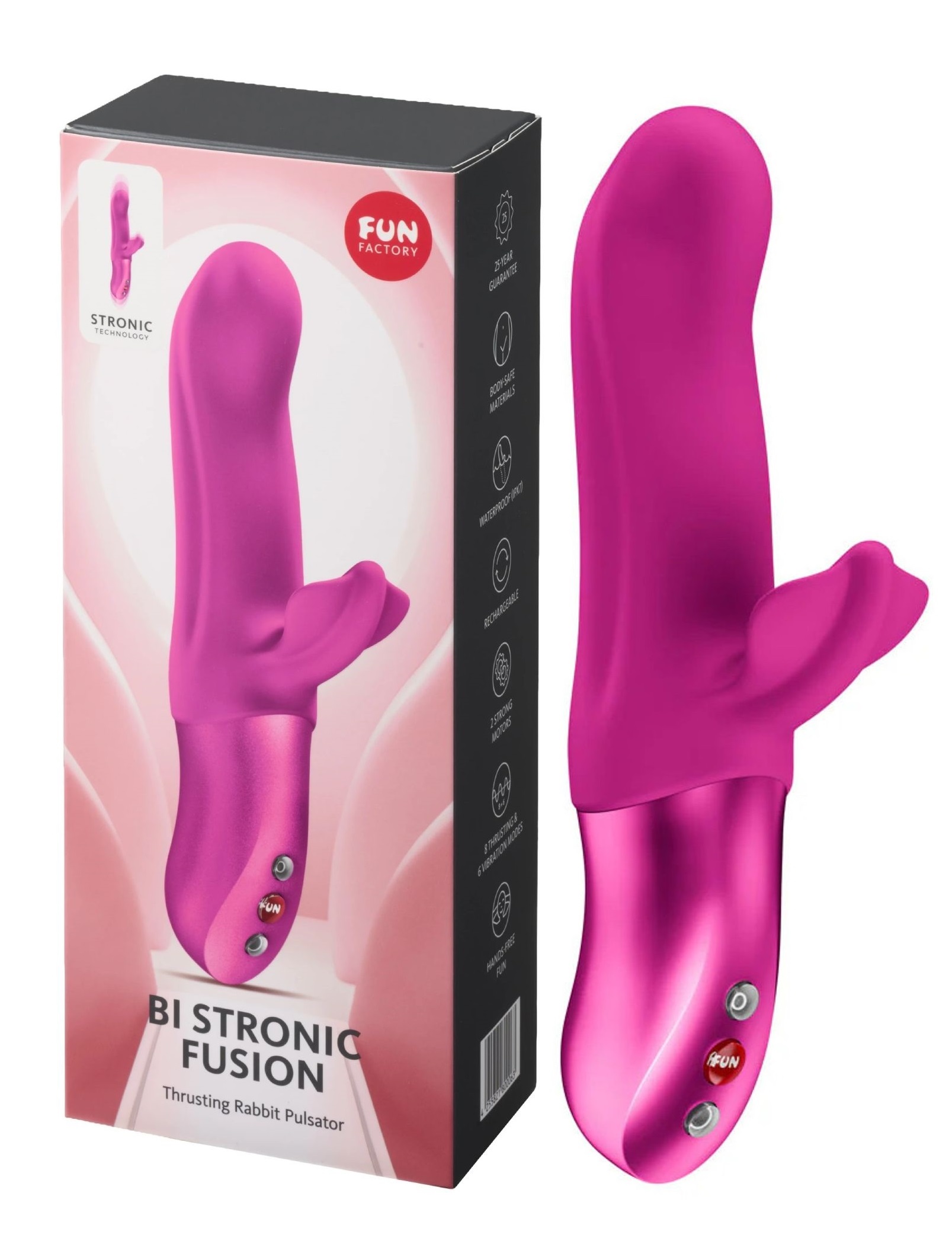 WIBRATOR - PULSATOR FUN fACTORY BI STRONIC FUSION PINK Z 2 SILNIKAMI